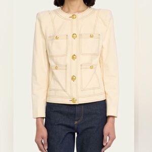 NWT Veronica Beard Ferazia Ecru Canvas Jacket Blazer (size 2)